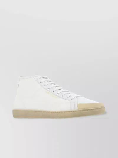 Saint Laurent High-top Canvas And Leather Sneakers In White