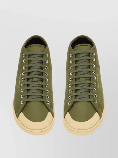 Saint Laurent High-top Sneakers With Embossed Back Tab In Green