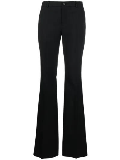 Saint Laurent Flared Tailored Wool Trousers In Black
