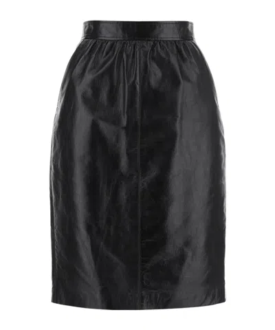 Saint Laurent High Waist Skirt In Black