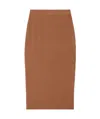 Saint Laurent Leather Pencil Skirt In Brown