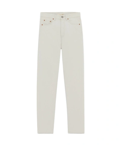Saint Laurent High Waist Slim Fit Jeans In White