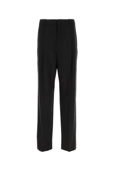 Saint Laurent Stretch Gabardine Straight-leg Trousers In Black