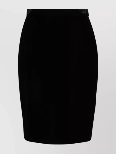 SAINT LAURENT HIGH WAIST VELVET RUFFLE SKIRT