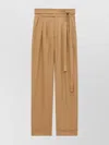 Saint Laurent High Waist Wide Leg Trousers With Belt