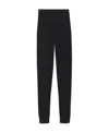 Saint Laurent Black High-waisted Leggings With Pockets In Cashmere Woman In Black