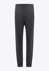 Saint Laurent High-waisted Cashmere Leggings In Gray