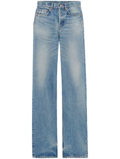 Saint Laurent High-waisted Denim Jeans In Blue