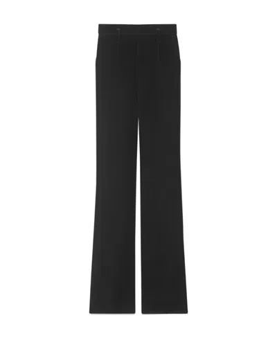 Saint Laurent High-waisted Flared Trousers In Black