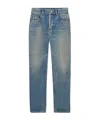 Saint Laurent 90s Slim Ankle Trousers Belt Loops In Blue