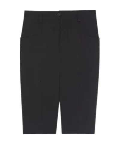 Saint Laurent High-waisted Knee-length Shorts In Black