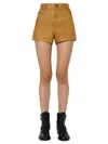 SAINT LAURENT HIGH-WAISTED LEATHER SHORTS