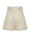 Saint Laurent High-waisted Leather Shorts In White