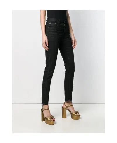 Saint Laurent High-waisted Skinny Jeans In Black