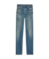Saint Laurent High-waisted Straight-leg Jeans In Blue