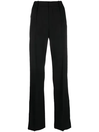 SAINT LAURENT HIGH-WAISTED STRAIGHT-LEG TROUSERS