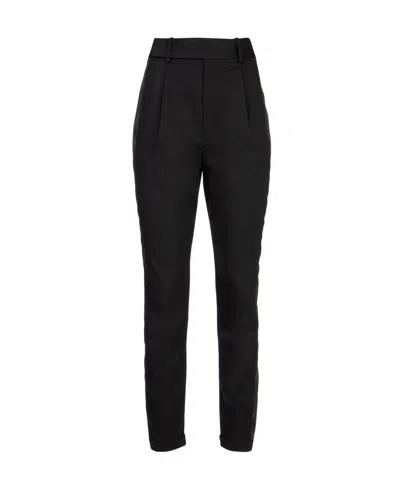 Saint Laurent High-waisted Tailored Trousers In Black