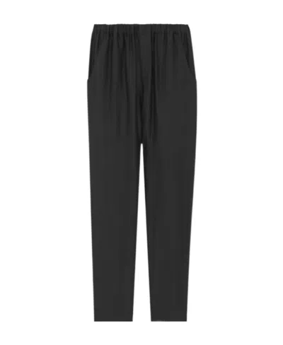 Saint Laurent High-waisted Tapered Trousers In Black