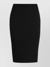 SAINT LAURENT HIGH-WAISTED WOOL PENCIL SKIRT WITH RIBBED EDGES