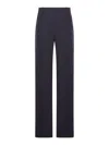 Saint Laurent High-waisted Wool Trousers In Blue