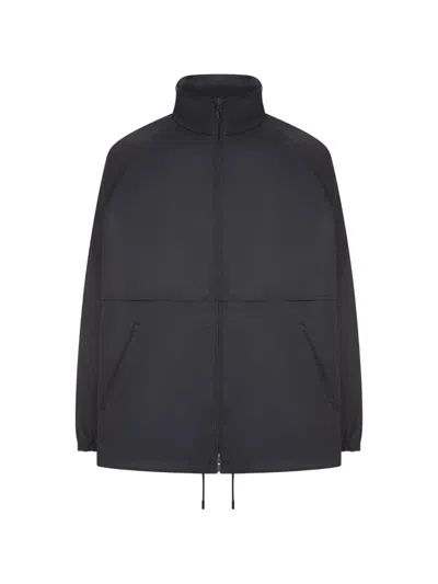 Saint Laurent High-neck Raglan-sleeve Zip-up Jacket In Multi