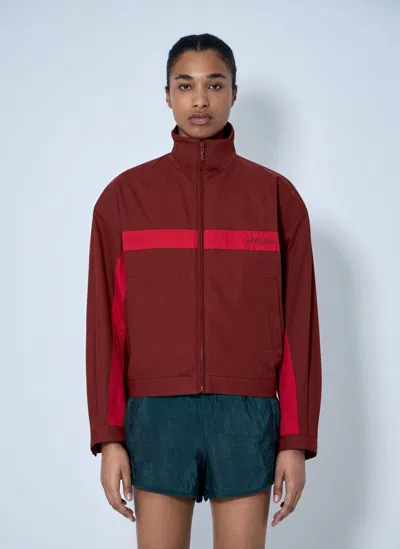 Saint Laurent High-neck Zip Jacket In Burgundy
