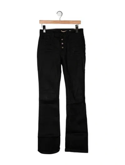 Pre-owned Saint Laurent High-rise Flared Jeans In Black