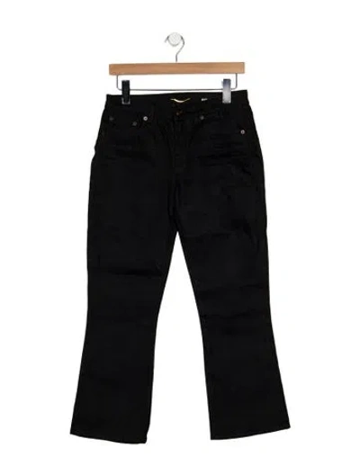 Pre-owned Saint Laurent High-rise Flared Jeans In Black