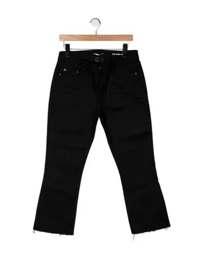 Pre-owned Saint Laurent High-rise Flared Jeans In Black