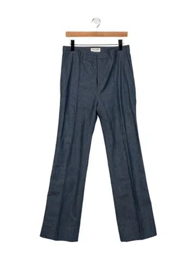 Pre-owned Saint Laurent High-rise Flared Jeans In Blue