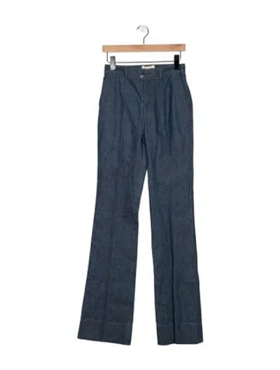 Pre-owned Saint Laurent High-rise Flared Jeans In Blue