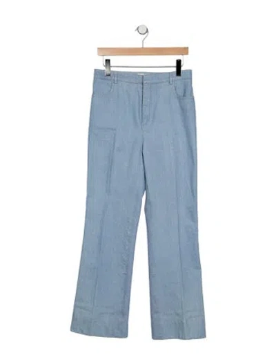 Pre-owned Saint Laurent High-rise Flared Jeans In Blue