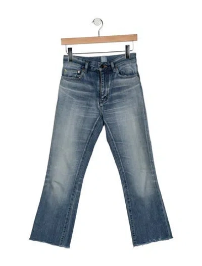 Pre-owned Saint Laurent High-rise Flared Jeans In Blue