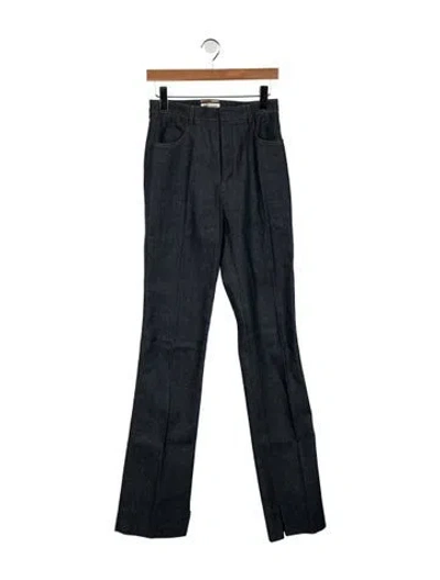 Pre-owned Saint Laurent High-rise Flared Jeans In Blue