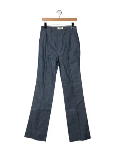Pre-owned Saint Laurent High-rise Flared Jeans In Blue