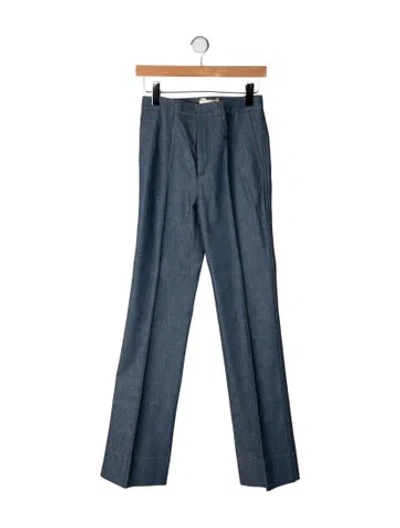 Pre-owned Saint Laurent High-rise Flared Jeans In Blue