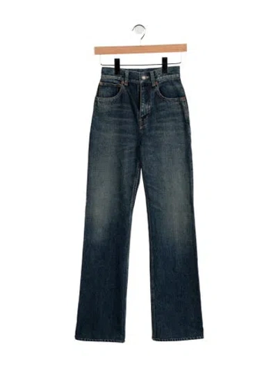 Pre-owned Saint Laurent High-rise Flared Jeans In Blue