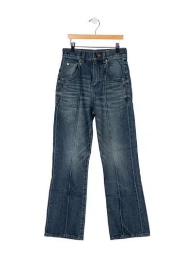 Pre-owned Saint Laurent High-rise Flared Jeans In Blue