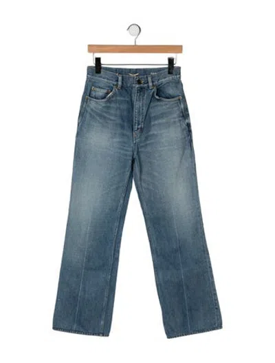 Pre-owned Saint Laurent High-rise Flared Jeans In Blue