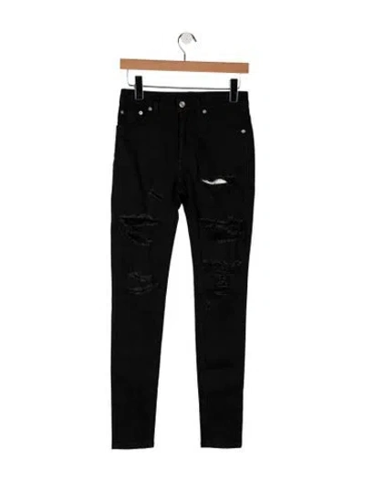 Pre-owned Saint Laurent High-rise Skinny Leg Jeans In Black