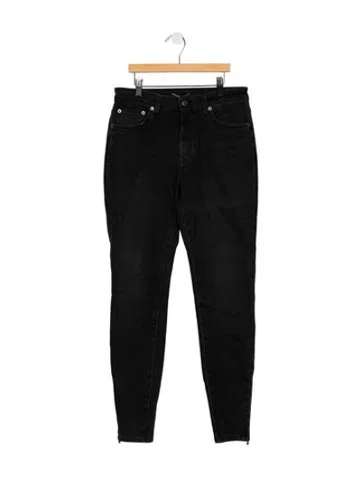 Pre-owned Saint Laurent High-rise Skinny Leg Jeans In Black