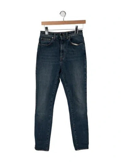 Pre-owned Saint Laurent High-rise Skinny Leg Jeans In Blue