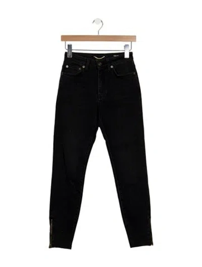 Pre-owned Saint Laurent High-rise Skinny Leg Jeans In Blue