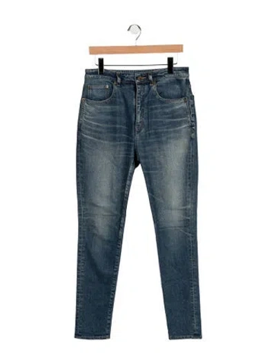 Pre-owned Saint Laurent High-rise Skinny Leg Jeans In Blue