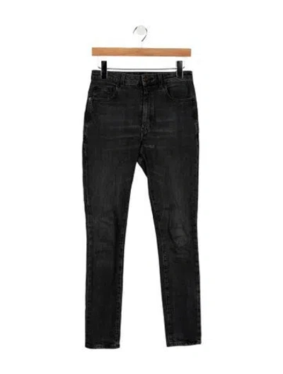 Pre-owned Saint Laurent High-rise Skinny Leg Jeans In Gray