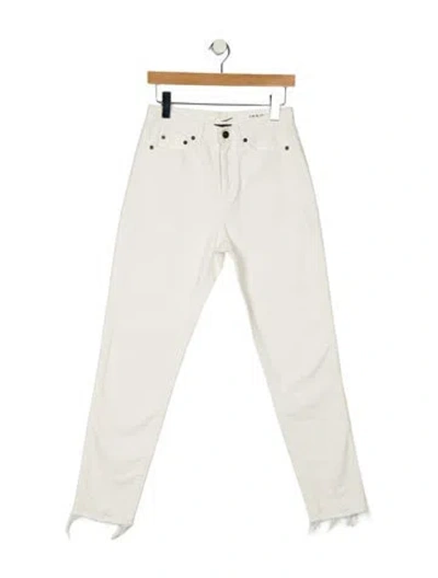 Pre-owned Saint Laurent High-rise Skinny Leg Jeans In White