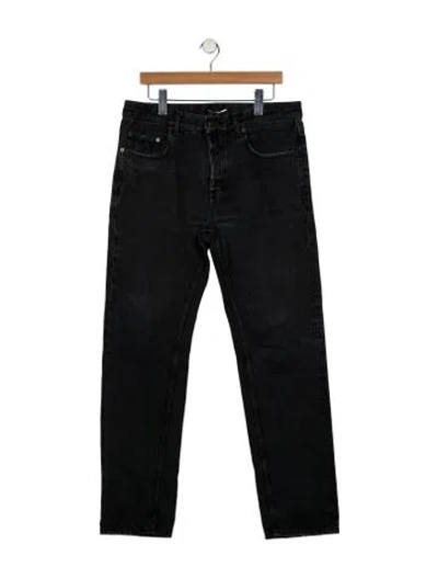 Pre-owned Saint Laurent High-rise Straight Leg Jeans In Black