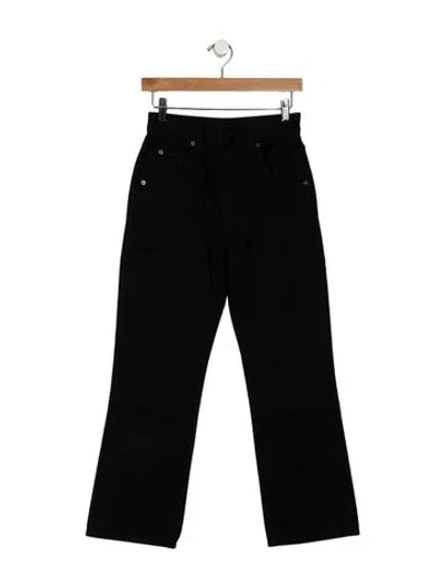 Pre-owned Saint Laurent High-rise Straight Leg Jeans In Black