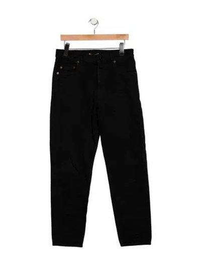 Pre-owned Saint Laurent High-rise Straight Leg Jeans In Black