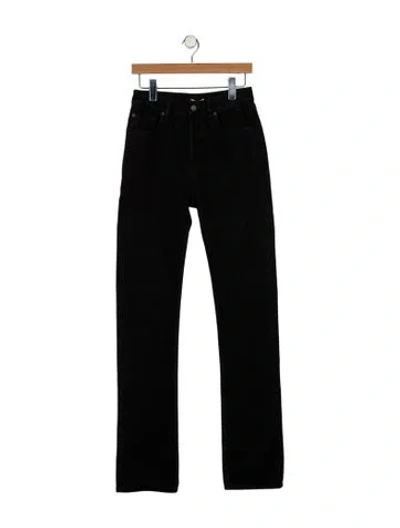 Pre-owned Saint Laurent High-rise Straight Leg Jeans In Black